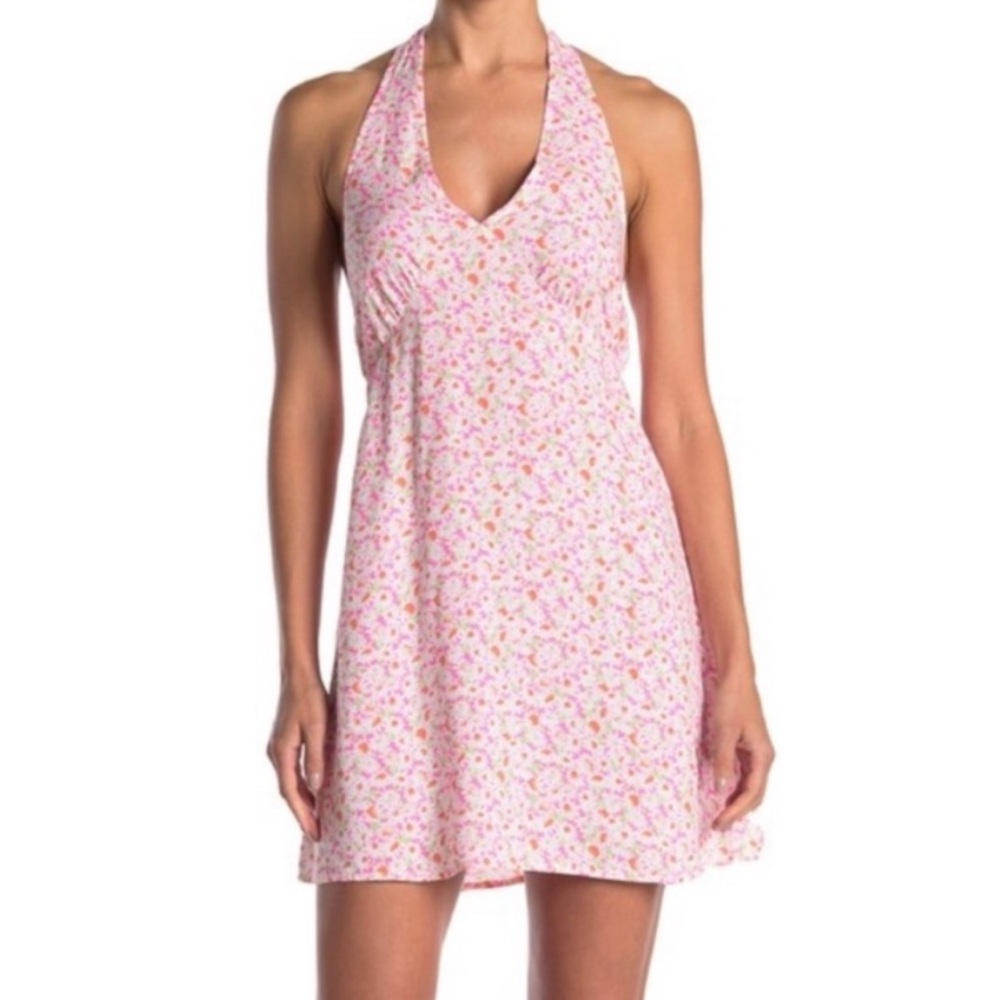 Abound Nordstrom Pink floral Halter Summer Dress